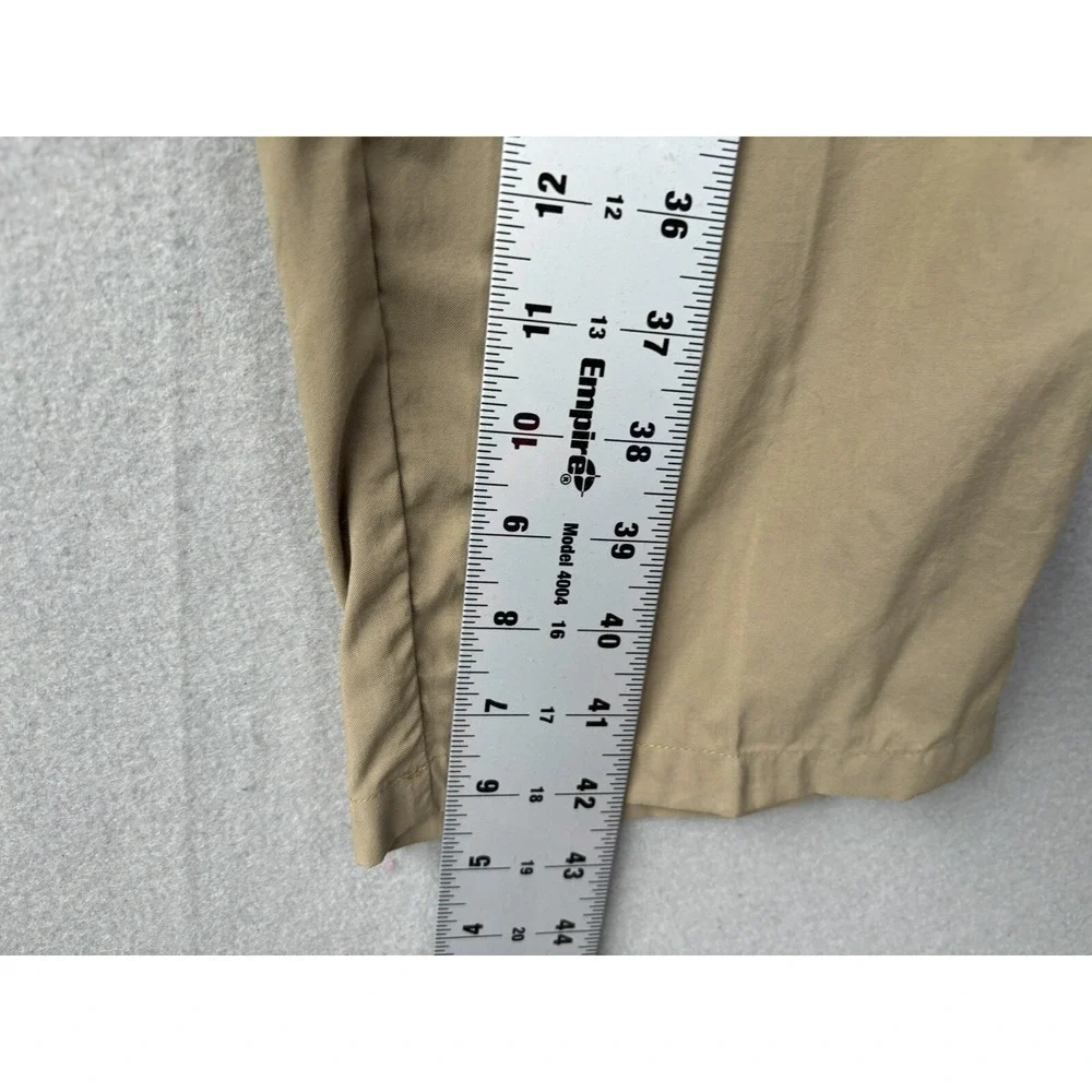LL Bean Men's Pants Medium Reg Beige Tan Nylon Belted Cargo Hiking 3063
